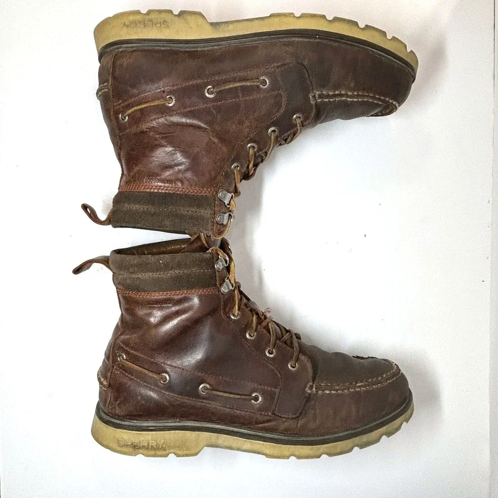 Sperry Men's‎ 11.5 Lug Chukka Boots Waterproof Leather Lace Up Brown Hiking Work